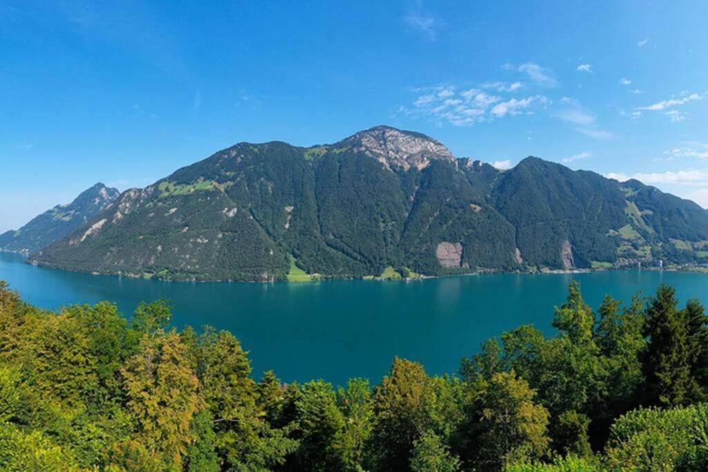 Exklusives Chalet Mit Traumhafter See- Und Bergsicht Seelisberg Esterno foto